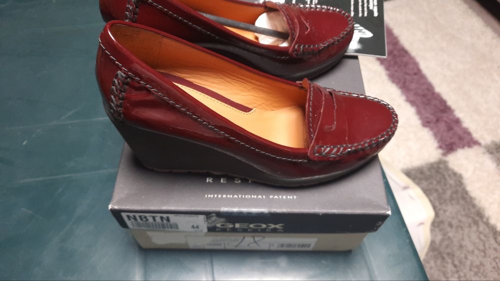 Geox дамски обувки мокасини на платформа високи официални