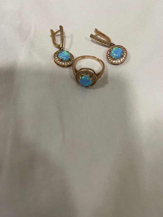 Комплект золото Серги кольцо