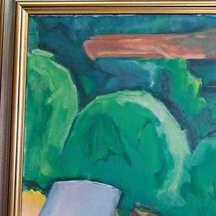 Pictură"Livadă la Huși", Virgil Miu (n. 1928)