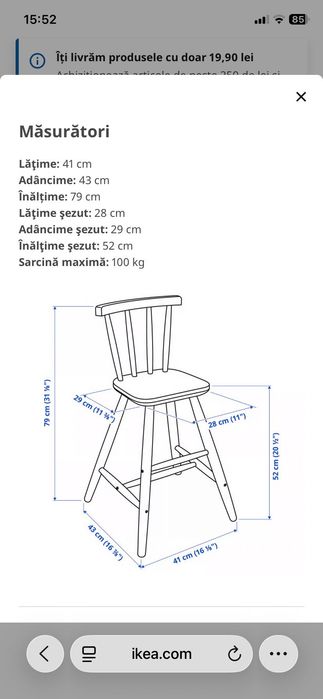 Scaun înalt junior - Ikea AGAM