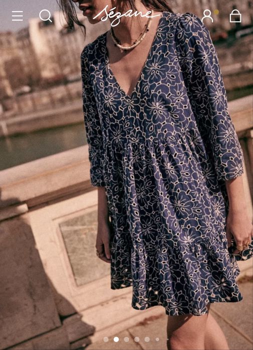 Sezane &Other stories мини рокля с бродерия, миди кадифе с цветя