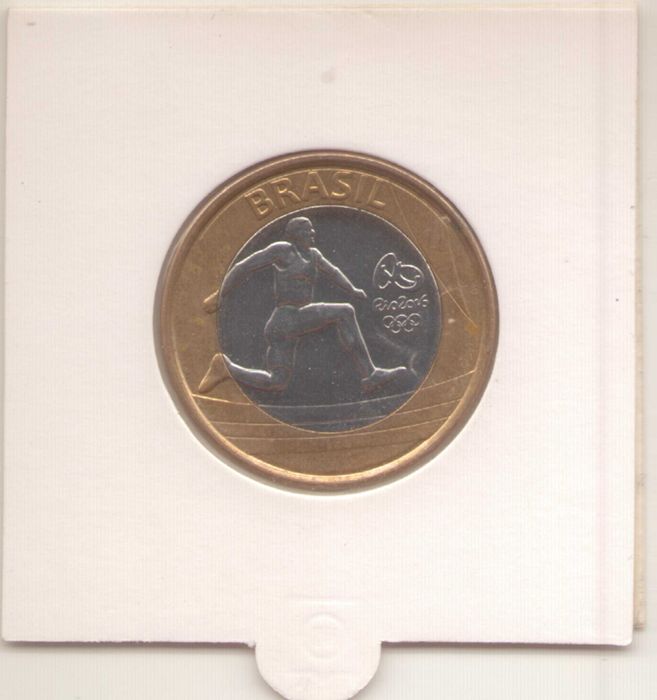 Brazil-1 Real-2014-KM# 687-Atletism, Olympic Games Rio