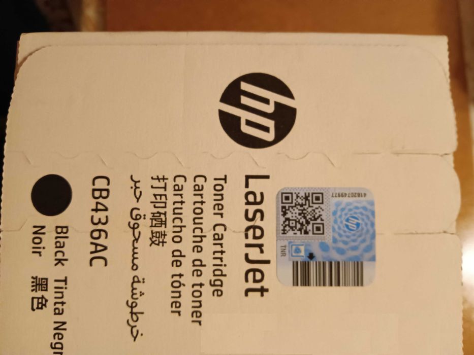 Нова оригинална черна тонер касета HP 36A Laserjet CB436AC