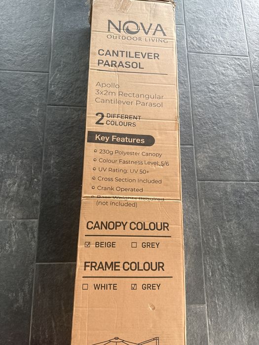 Umbrelă Cantilever Nova Outdoor Living Apollo 3x2m Bej - Nouă