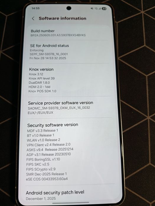 V/S Samsung S25 Edge 256 & 12 GB Silver/NOU