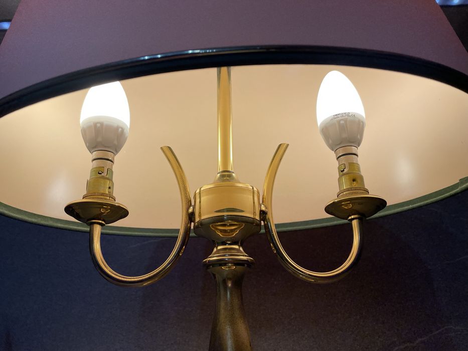 Красива двойна месингова лампа от Англия