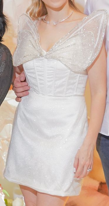 Рокли за мама и бебе, първи рожден ден, официална, бяла, туту рокля