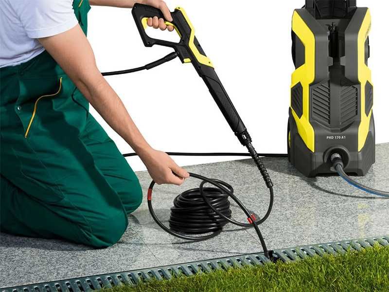 НОВИ! Комплект маркуч за почистване на тръби канали 15м 150bar Parkside Karcher