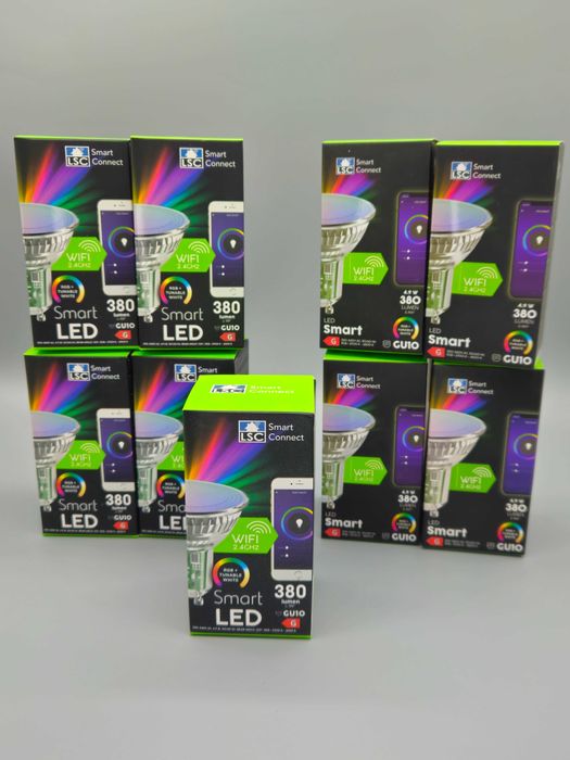 Смарт LED крушка GU10 WiFi RGB + регулируема бяла светлина 4.9W 380 lm