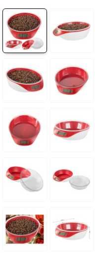 Cantar de bucatarie electronic Verk Group, cu bol detasabil, rosu