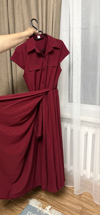 платье бордовое с запахом