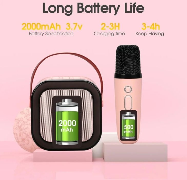 Boxa  2 microfoane pentru copii si adulti, wireless