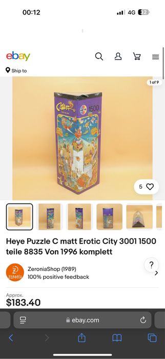 Puzzle RARE HEYE 1500 Erotic City 3001 – MATT 1996 SIGILAT