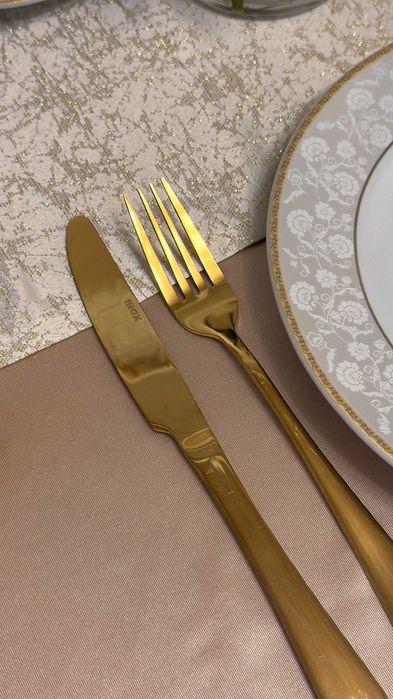 Set tacâmuri din inox auriu finisaj premium 24 piese GLOSS