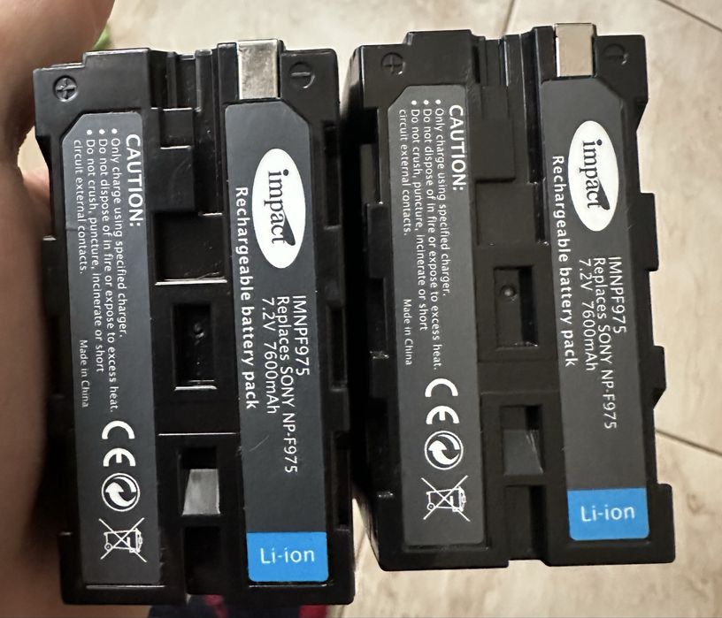 2x Baterii Impact IMNPF975 (NP-F975 Sony) Acumulator