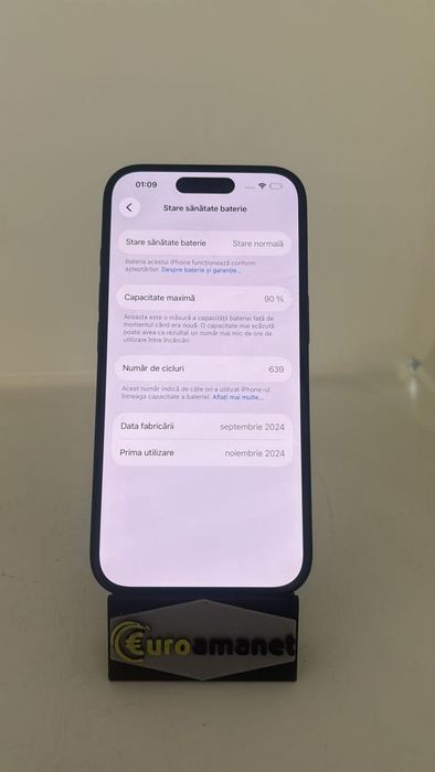 Telefon mobil Apple iPhone 16, 128GB Bat 90% -A-