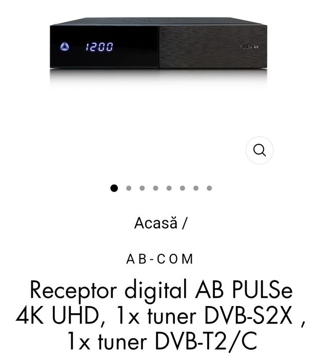 Receptor digital AB PULSe 4K UHD, 1x tuner DVB-S2X , 1x tuner DVB-T2/C
