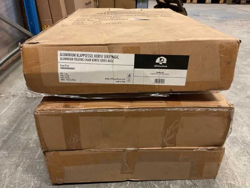 Scaun pliabil aluminiu reglabil Korfu – NOU în cutie – terasă/grădină