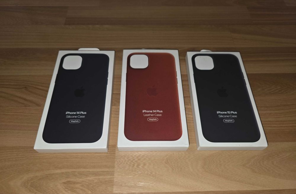 Husa Apple iPhone 14Plus/15Plus MagSafe Silicone case/Leather/13 clear