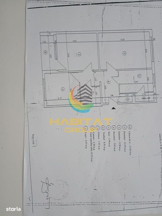 Apartament 3 camere - 70mp- Izvorul Crisului