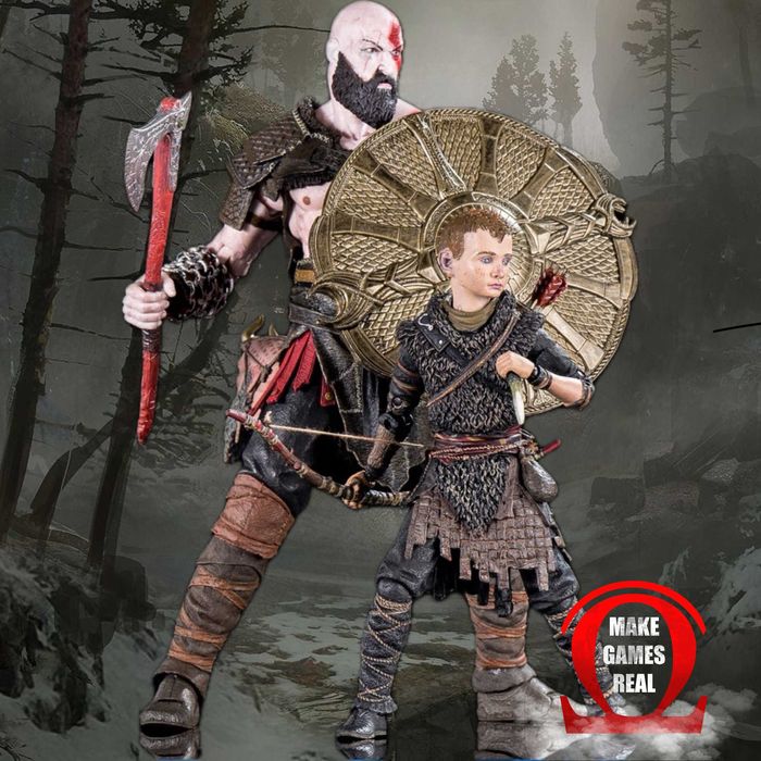 Екшън фигура God of War Kratos & Atreus