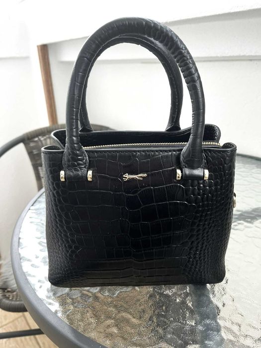 Geanta Top Handle Piele Naturala Model Croc Paul Costelloe