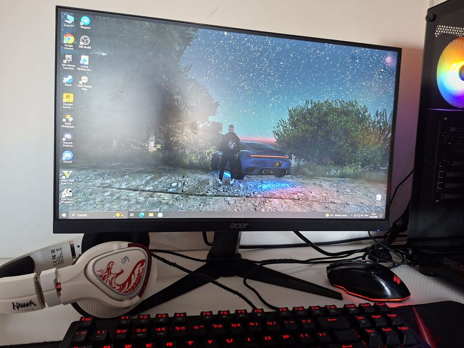 Setup Gaming Ryzen 7 5700X + RX 6600 8GB + 32GB RAM + SSD + Monitor 10