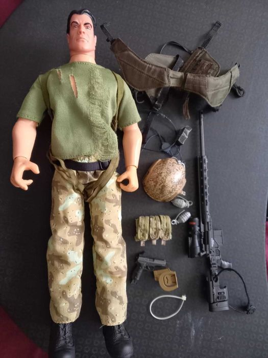 figurina action figure 30cm 1/6 soldat cu casca pusca luneta pistol