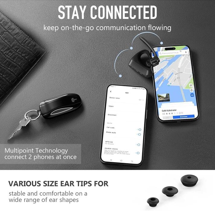Conambo K21 Bluetooth слушалки V5.1, с CVC 8.0 двоен микрофон