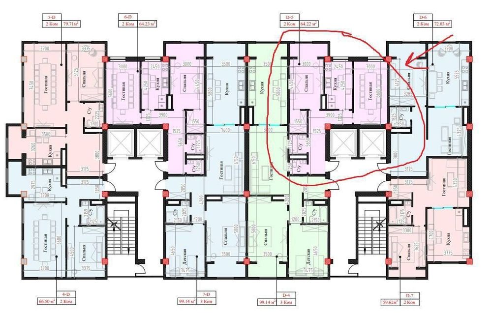 Продается 2х ком квартира, ЖК Mavera Town, ор-р: рест.Бухара, 64м²