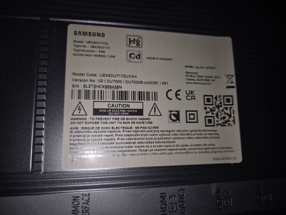 TV Samsung 4K,diagonala 108 cm