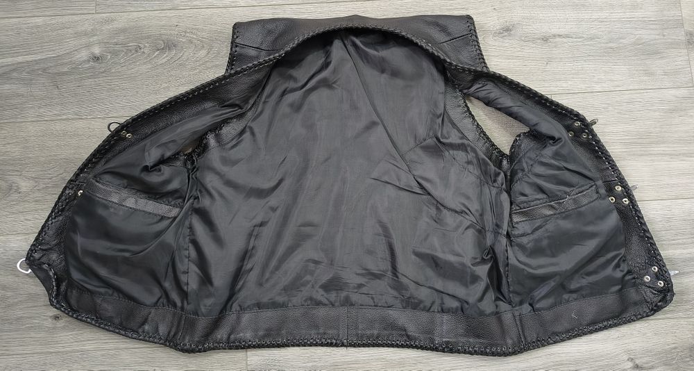 Vestă moto din piele naturală, * M