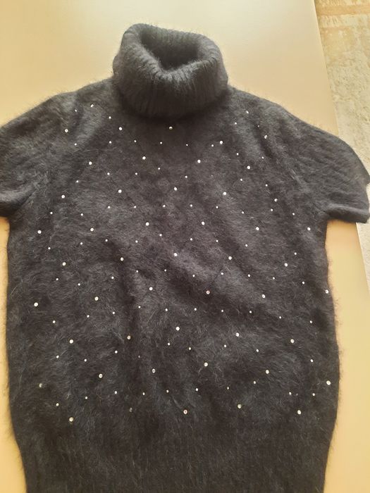 Дамска блуза черна ангорска вълна