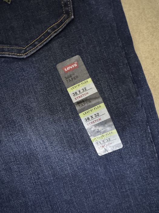 Мужская оригинал джинсы Levis (38/32) 502 TAPER STRETCH