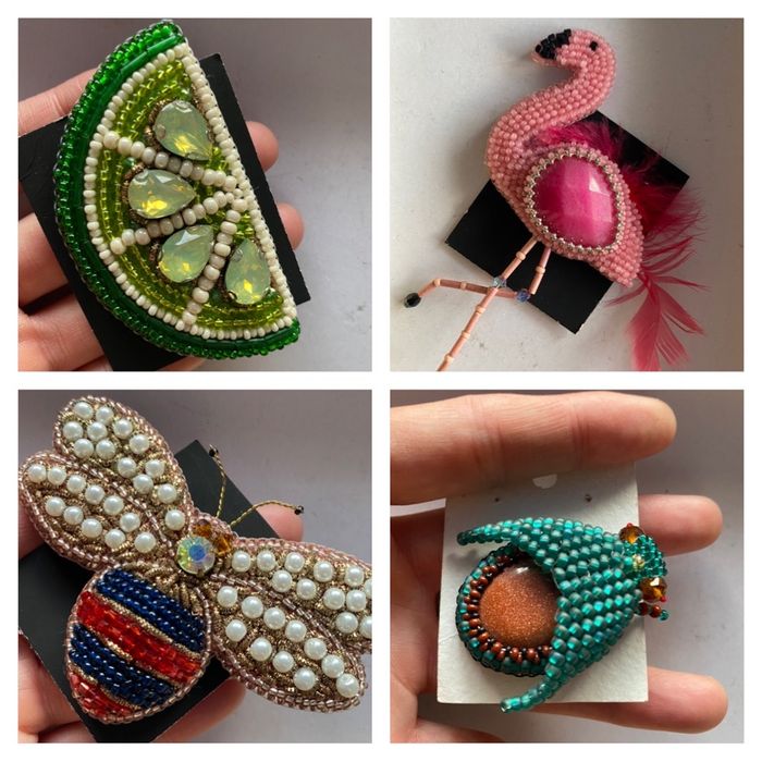 Стильные брошки ручной работы