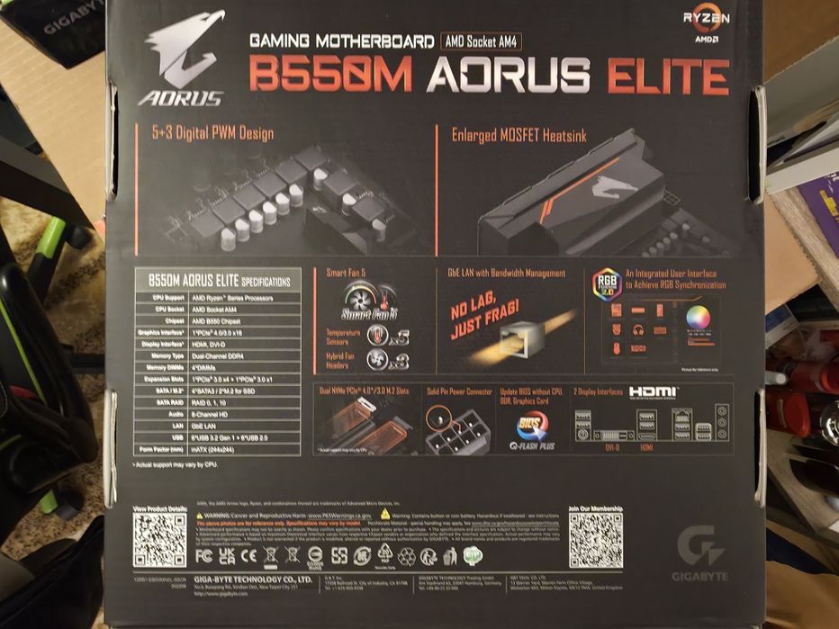 Placa de baza Aorus elit B550M v1