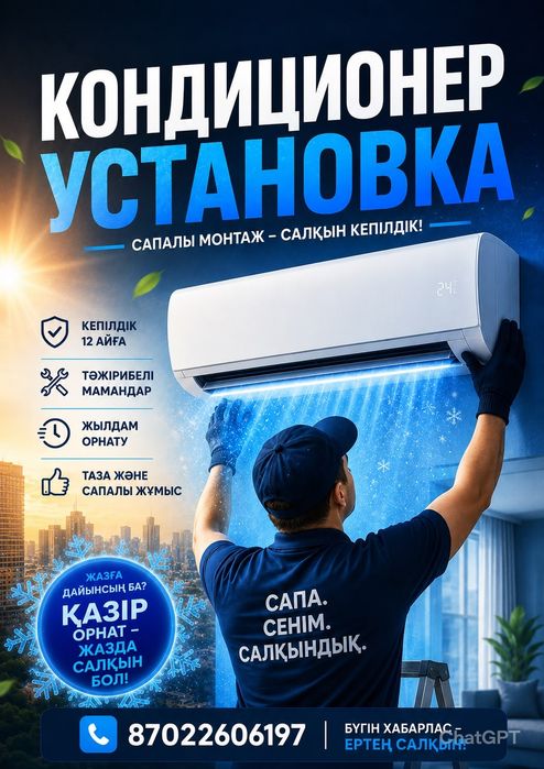 Установка кондиционера.