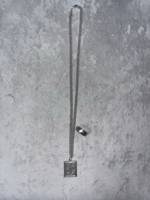 Цепочка, кольцо, серебро