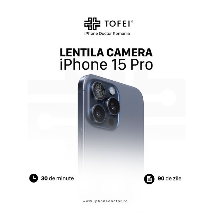 Lentila camera principala iPhone 15 Pro