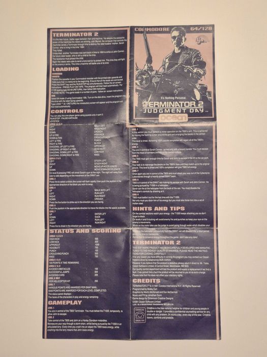 Terminator 2 complet - joc Commodore de colecție pe casetă