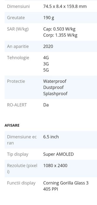 Samsung Galaxy S 20 FE, DUAL SIM, 5G, 128 GB, 6GB RAM, ROȘU/CORAI