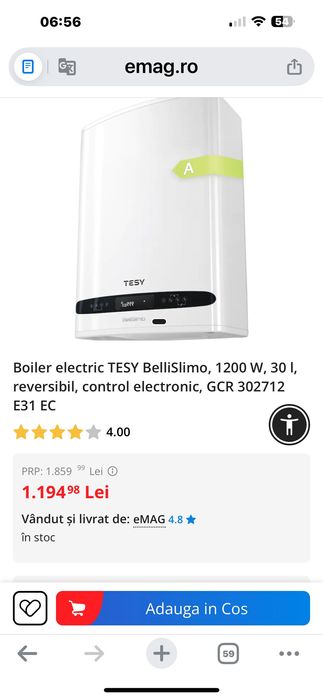 Boiler electric Tesy Bellisimo