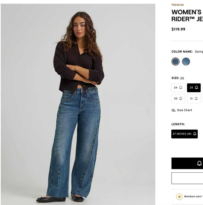 Нови, супер модерни дамски дънки, Lee Women's Rider Barrel Jeans