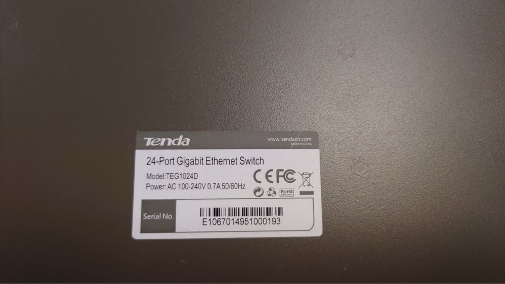 Tenda switch суич гигабитов 24 порта