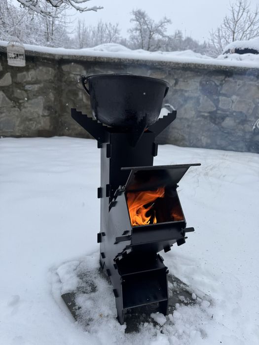 Sobă rachetă exterior | Oțel 3 mm | Demontabilă | Producător