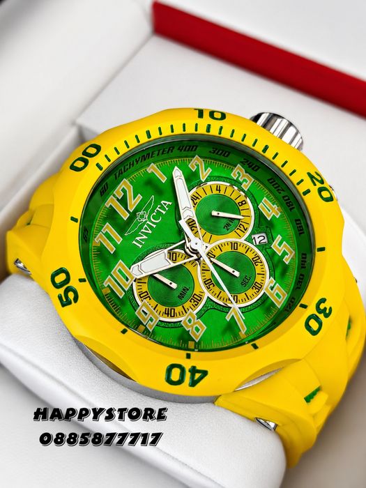 INVICTA Hydra Yellow/Green 52 mm, Инвикта нов мъжки часовник