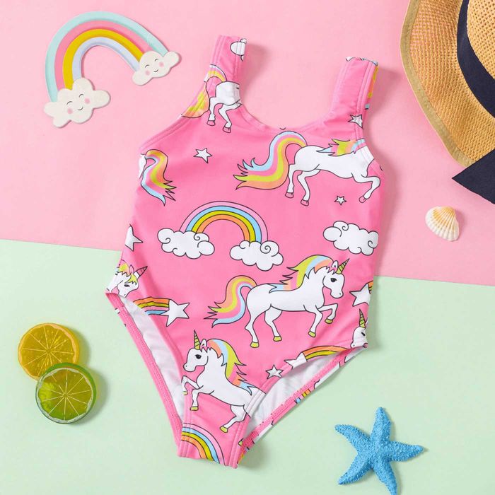 Costum de baie model Unicorn fete. Marimi:6-9luni, 9-12luni, 18-24luni