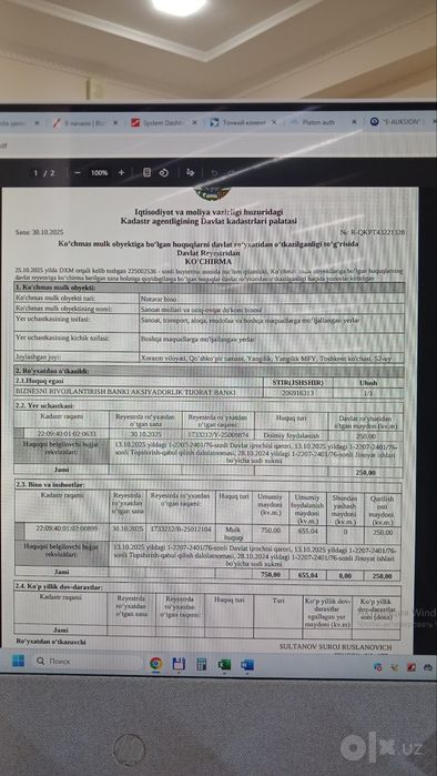 Noturar bino 750 kv.metr juda qulay shart hamma vaqt ham topilmaydi