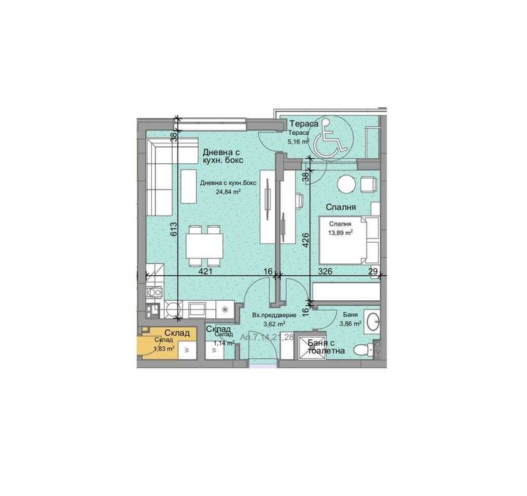 Продава се Двустаен апартамент в Пловдив, Остромила - 72 кв.м за 1276 €/кв.м - Снимка #1