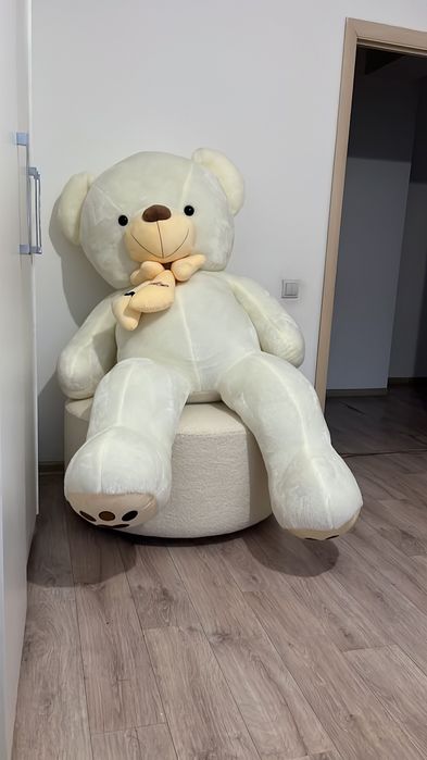Мишка белый большой новый